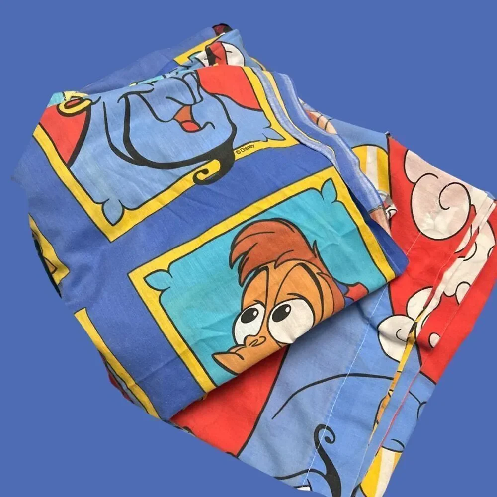 Unisex Vintage Twin Sheet set 1990s Aladdin Flat & Fitted ￼Sheet Set - Picture 4 of 6